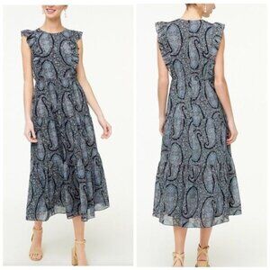 j.Crew Tiered ruffled tiered sundress with flutter sleeves Size 8